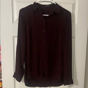 Elegant Burgundy Button-Up Blouse